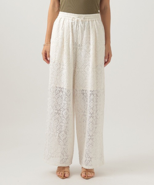 BAYFLOW（ベイフロー）の「[トレンドライク]レースワイドパンツ（その他パンツ・レディース・ブラック/オフホワイト・FREE）」の5枚目の写真