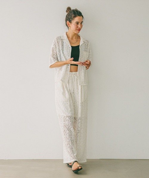 BAYFLOW（ベイフロー）の「[トレンドライク]レースワイドパンツ（その他パンツ・レディース・ブラック/オフホワイト・FREE）」の21枚目の写真