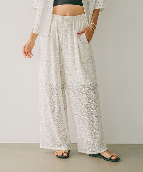 BAYFLOW（ベイフロー）の「[トレンドライク]レースワイドパンツ（その他パンツ・レディース・ブラック/オフホワイト・FREE）」の22枚目の写真