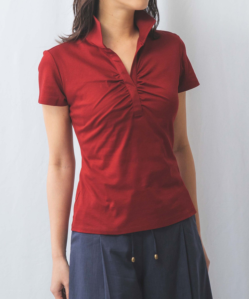 NARACAMICIE(ナラカミーチェ)の「【NARACAMICIE】60スムーススタンドカットソー(Tシャツ/カットソー・レディース・ネイビー/レッド/ブラック/ホワイト・S/M/L)」の13枚目の写真