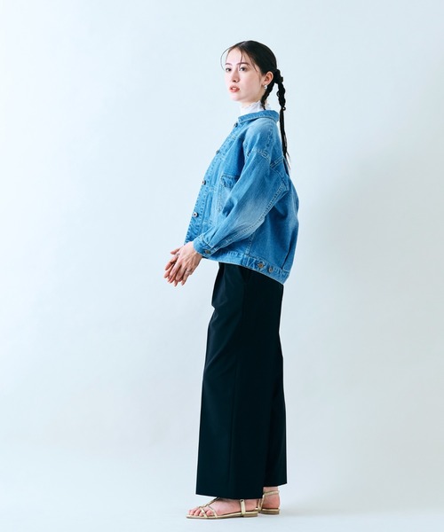 Audie a Muses(オーディアミューズ)の「タックワイドパンツ(その他パンツ・レディース・ベージュ/ブラック・38/36)」の7枚目の写真