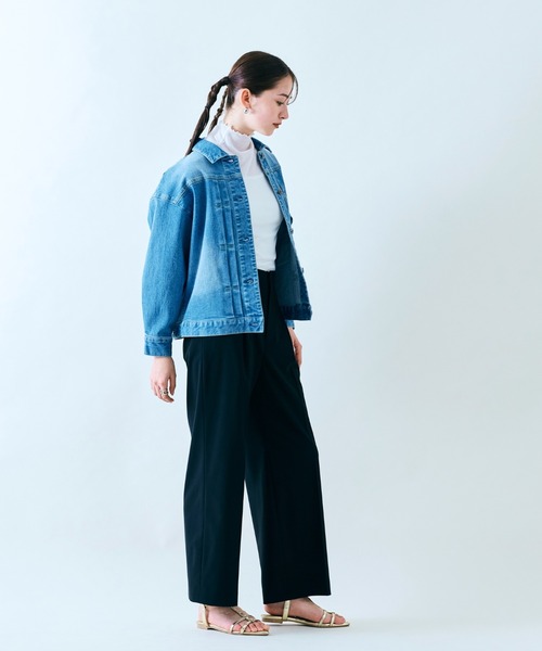 Audie a Muses(オーディアミューズ)の「タックワイドパンツ(その他パンツ・レディース・ベージュ/ブラック・38/36)」の10枚目の写真