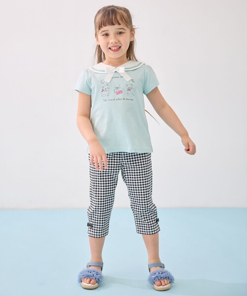 エニィファム140サイズ　セーラーカラーTシャツ＆マリンショートパンツ セーラーカラー Tシャツ / any FAM KIDS | ファッション通販