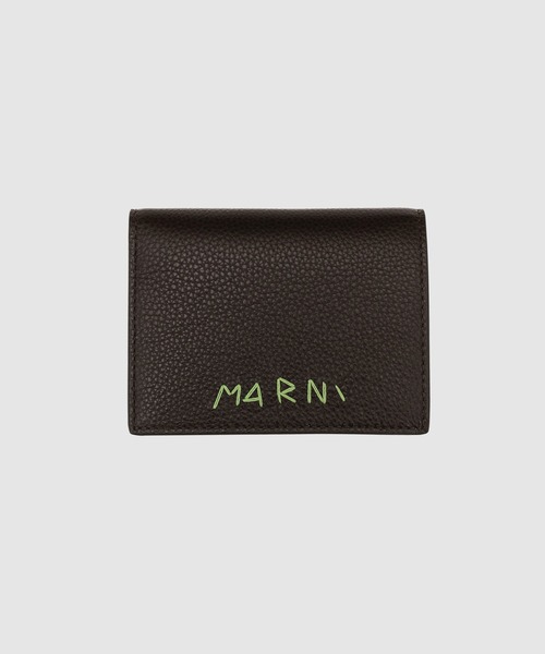 MARNI（マルニ）の「MENDING CALF LEATHER / 2つ折り財布（財布・メンズ・イエロー/オリーブ/ブラック/マスタード/ボルドー/ブラウン/ダークグリーン・ONE SIZE）」の2枚目の写真