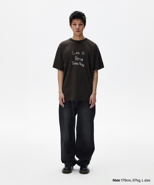 MAHAGRID(マハグリッド)の「『mahagrid/マハグリッド』 GRUNGE DOODLE TEE /グランジドゥードゥル 半袖Tシャツ(Tシャツ/カットソー・メンズ・ホワイト/チャコールグレー・M/L)」の6枚目の写真