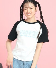 PINK-latte（ピンクラテ）の「ラグランTシャツ（Tシャツ/カットソー・キッズ）」