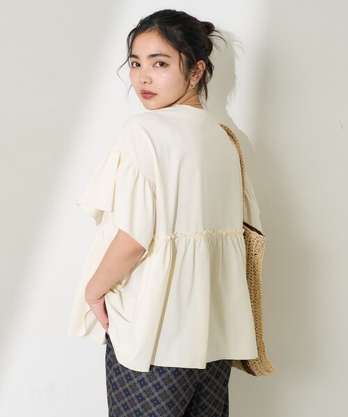 セール】multi functional 袖フリルショートスリーブTシャツ