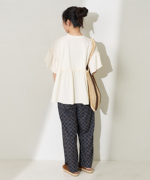 セール】multi functional 袖フリルショートスリーブTシャツ/マルチ