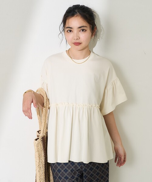 セール】multi functional 袖フリルショートスリーブTシャツ