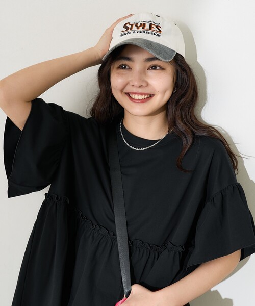 KarenWalker 袖フリルロンT セール】multi functional 袖フリルショートスリーブTシャツ/マルチ