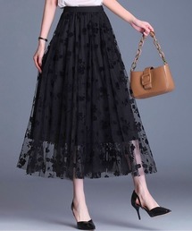 花柄シフォンロングスカート