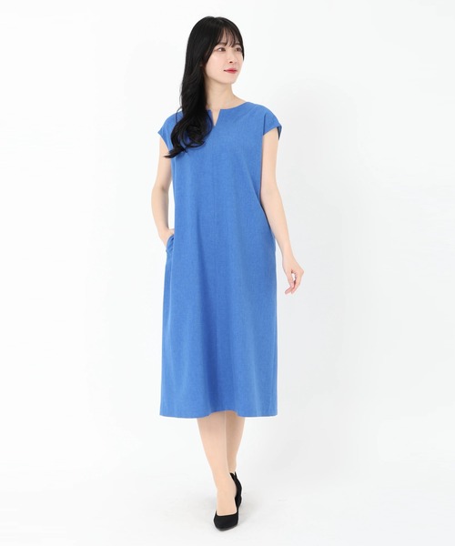 STRAWBERRY-FIELDS(ストロベリーフィールズ)の「ライトトロクロス_キーネックワンピース ワンピース(ワンピース・レディース・ネイビー/ライトベージュ/ロイヤルブルー/ピンク・2)」の13枚目の写真