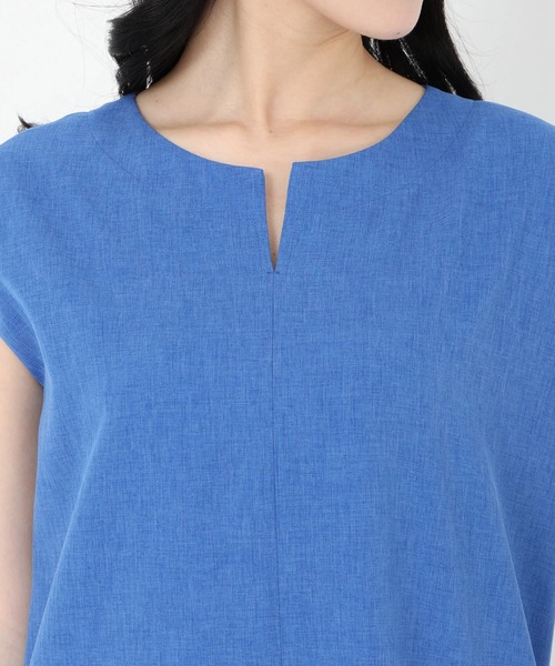 STRAWBERRY-FIELDS(ストロベリーフィールズ)の「ライトトロクロス_キーネックワンピース ワンピース(ワンピース・レディース・ネイビー/ライトベージュ/ロイヤルブルー/ピンク・2)」の8枚目の写真