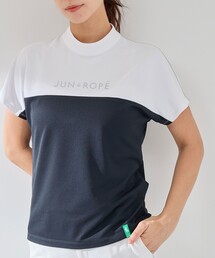 JUN&ROPE' | 【UV CARE】【吸水速乾】【ストレッチ】バイカラーモックプルオーバー(Tシャツ/カットソー)