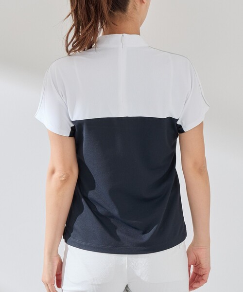 JUN&ROPE'（ジュンアンドロペ）の「【UV CARE】【吸水速乾】【ストレッチ】バイカラーモックプルオーバー（Tシャツ/カットソー・レディース・ホワイト系その他2/ブラック・L/M/S）」の18枚目の写真