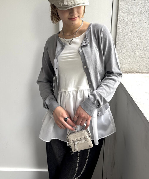 WHO'S WHO gallery（フーズフーギャラリー）の「フリルヘムキャミ（キャミソール・レディース・ブラック/オフホワイト・FREE）」の7枚目の写真