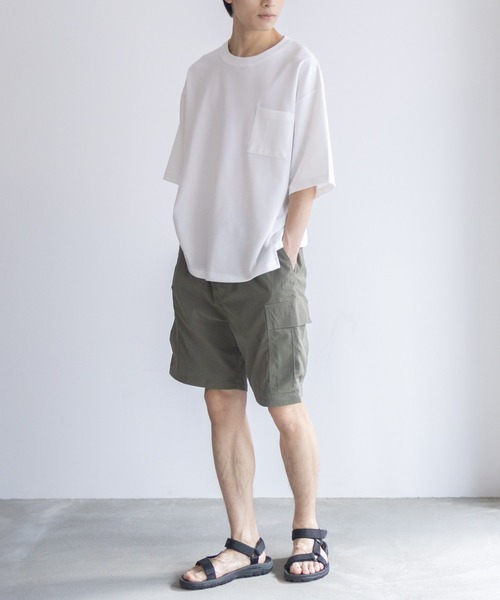 NAVY（ネイビー）の「【ポリ高弾力クロス素材を使用 】NAVY カーゴショートパンツ（カーゴパンツ・メンズ・カーキ/ブラック・M/L/XL）」の8枚目の写真