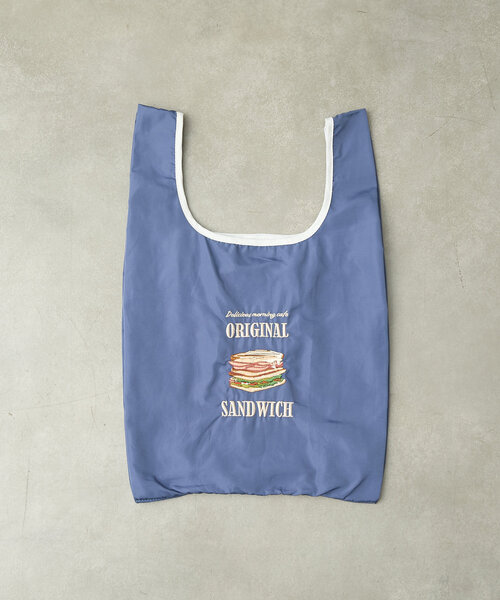 BIRTHDAY BAR（バースデイバー）の「リトルモカコンパクトマルシェバッグ（エコバッグ/サブバッグ・レディース・ホワイト系その他/ホワイト/ネイビー・0）」の12枚目の写真