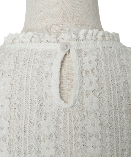 F i.n.t（フィント）の「ストライプレース５分袖トップス/ fint　フィント　夏服（Tシャツ/カットソー・レディース・アイボリー/オフホワイト・FREE）」の18枚目の写真