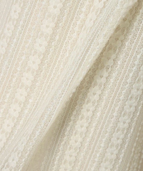 F i.n.t（フィント）の「ストライプレース５分袖トップス/ fint　フィント　夏服（Tシャツ/カットソー・レディース・アイボリー/オフホワイト・FREE）」の20枚目の写真