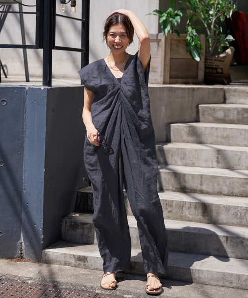 IENA リネンオールインワン enrica/エンリカ リネンオールインワン（つなぎ／オールインワン