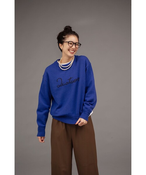 ロゴ インターシャ プルオーバー ニット（ニット/セーター）｜B:MING