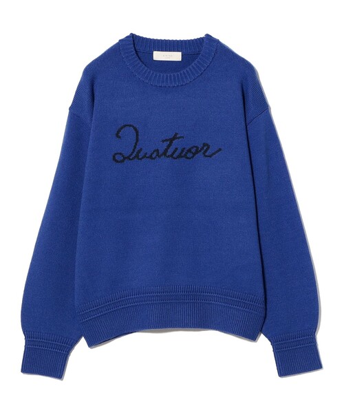 B:MING by BEAMS(ビーミングバイビームス)の「ロゴ インターシャ プルオーバー ニット(ニット/セーター・レディース・ブルー/グレー/オフホワイト・ONE SIZE)」の6枚目の写真