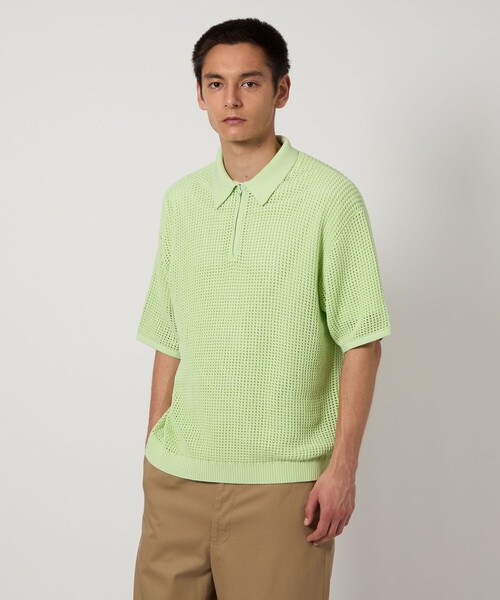 芸能人愛用 ARROWS UNITED & PL/ポロシャツ ZIP HALF MESH SONS＞ トップス