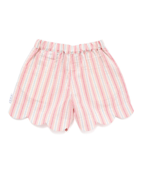 SLAP SLIP（スラップスリップ）の「【お揃い/接触冷感】裾スカラップ花柄ストライプショートパンツ(90~130cm)（その他パンツ・キッズ・ブルー系その他/ピンク系その他/ホワイト系その他2・120cm/130cm/100cm/110cm/90cm）」の17枚目の写真