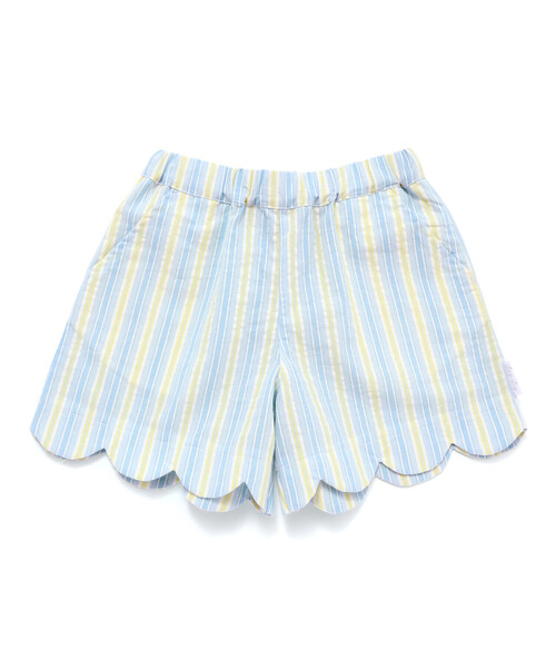 SLAP SLIP（スラップスリップ）の「【お揃い/接触冷感】裾スカラップ花柄ストライプショートパンツ(90~130cm)（その他パンツ・キッズ・ブルー系その他/ピンク系その他/ホワイト系その他2・120cm/130cm/100cm/110cm/90cm）」の19枚目の写真