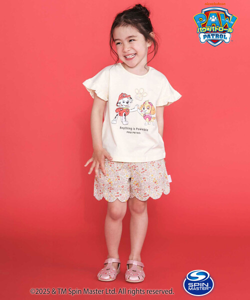 SLAP SLIP（スラップスリップ）の「【お揃い/接触冷感】裾スカラップ花柄ストライプショートパンツ(90~130cm)（その他パンツ・キッズ・ブルー系その他/ピンク系その他/ホワイト系その他2・120cm/130cm/100cm/110cm/90cm）」の22枚目の写真