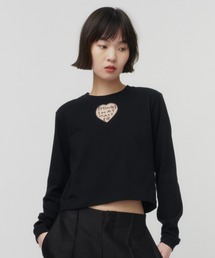 TONDABAYASHI RAN × HEART CROPPED LONG SLEEVE T-SHIRT / ハートクロップドロングスリーブTシャツ