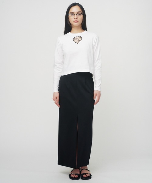 tシャツ TONDABAYASHI RAN × HEART CROPPED LONG SLEEVE T-SHIRT / ハートクロップドロングスリーブ セール】TONDABAYASHI RAN × HEART CROPPED LONG SLEEVE T-SHIRT