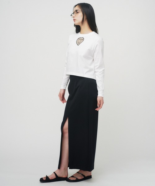 THINGS THAT MATTER（シングス ザット マター）の「TONDABAYASHI RAN × HEART CROPPED LONG SLEEVE T-SHIRT / ハートクロップドロングスリーブTシャツ（Tシャツ/カットソー・レディース・グレー/ホワイト/ブラック・FREE）」の8枚目の写真