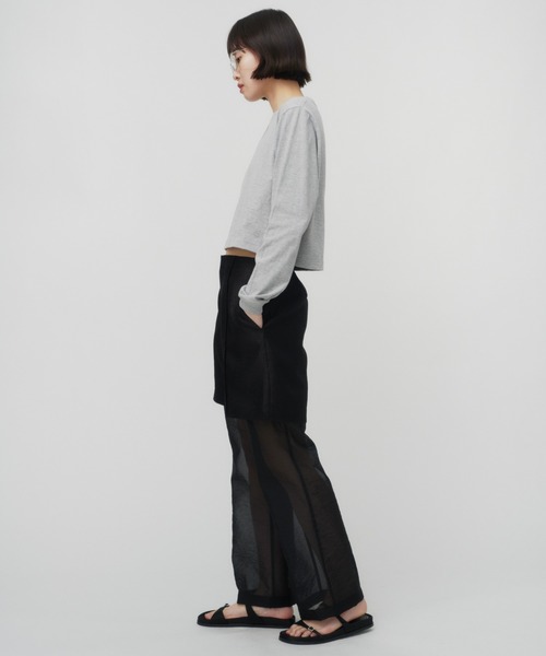 THINGS THAT MATTER（シングス ザット マター）の「TONDABAYASHI RAN × HEART CROPPED LONG SLEEVE T-SHIRT / ハートクロップドロングスリーブTシャツ（Tシャツ/カットソー・レディース・グレー/ホワイト/ブラック・FREE）」の13枚目の写真