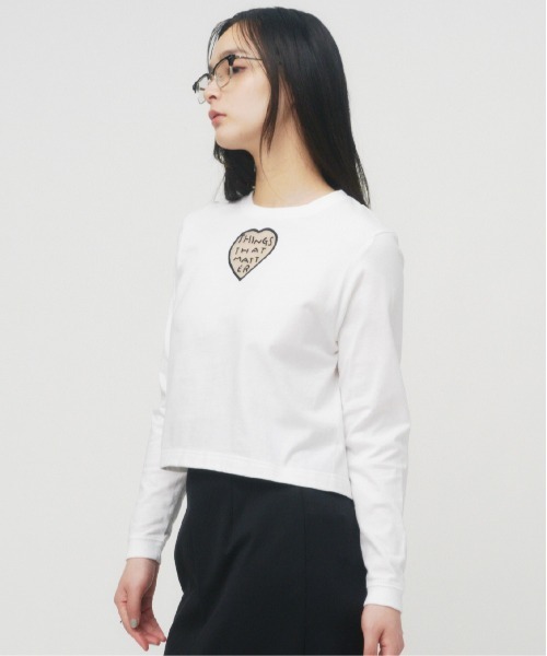 THINGS THAT MATTER（シングス ザット マター）の「TONDABAYASHI RAN × HEART CROPPED LONG SLEEVE T-SHIRT / ハートクロップドロングスリーブTシャツ（Tシャツ/カットソー・レディース・グレー/ホワイト/ブラック・FREE）」の18枚目の写真