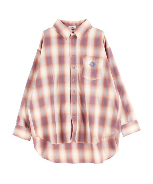 EVRIS(エヴリス)の「SUNNYチェックオーバーサイズシャツ(シャツ/ブラウス・レディース・レッド/ブラック/イエロー・FREE)」の9枚目の写真