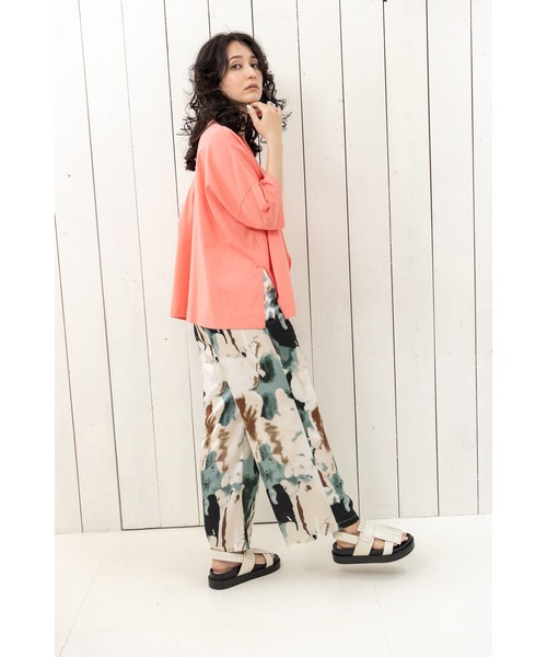 OSMOSIS（オズモーシス）の「リボンアレンジ切替Tシャツ（Tシャツ/カットソー・レディース・ブラック/サックスブルー/ピンク/ホワイト・ONE SIZE）」の7枚目の写真