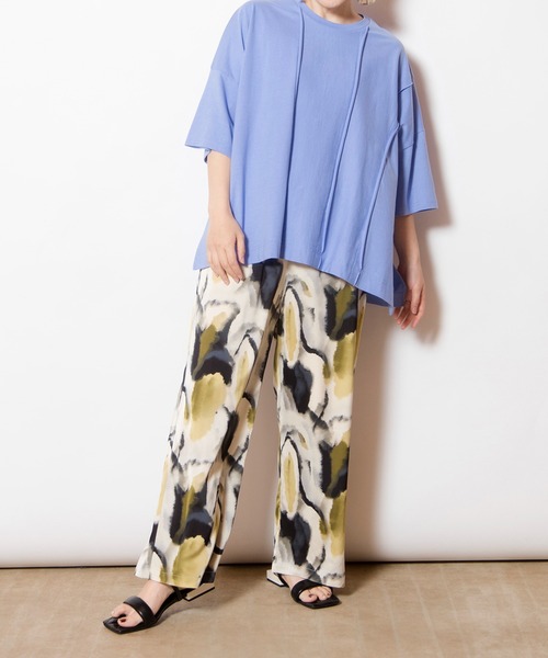 OSMOSIS（オズモーシス）の「リボンアレンジ切替Tシャツ（Tシャツ/カットソー・レディース・ブラック/サックスブルー/ピンク/ホワイト・ONE SIZE）」の13枚目の写真