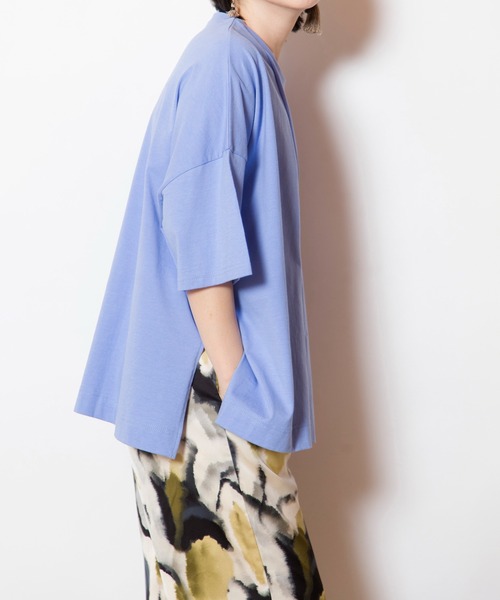 OSMOSIS（オズモーシス）の「リボンアレンジ切替Tシャツ（Tシャツ/カットソー・レディース・ブラック/サックスブルー/ピンク/ホワイト・ONE SIZE）」の16枚目の写真