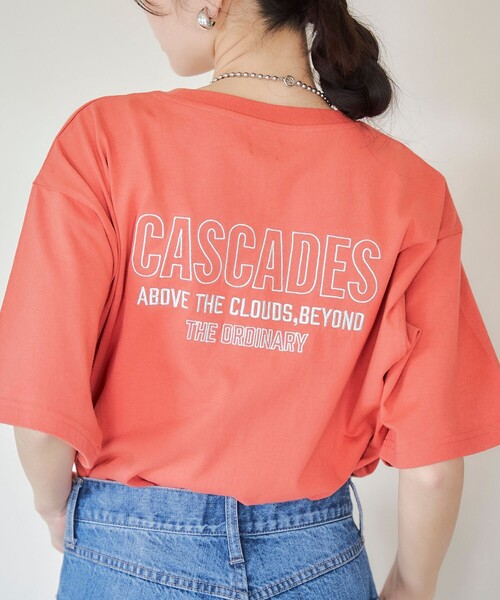 coen(コーエン)の「USAコットンカラーエンブロイダリーTシャツ(Tシャツ/カットソー・レディース・ダークグレー/オレンジ/ネイビー/オフホワイト・M/L)」の4枚目の写真