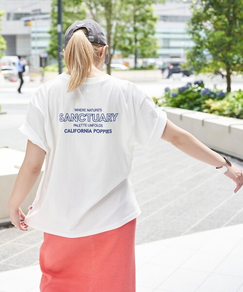 coen(コーエン)の「USAコットンカラーエンブロイダリーTシャツ(Tシャツ/カットソー・レディース・ダークグレー/オレンジ/ネイビー/オフホワイト・M/L)」の6枚目の写真