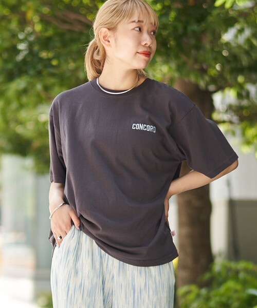 coen(コーエン)の「USAコットンカラーエンブロイダリーTシャツ(Tシャツ/カットソー・レディース・ダークグレー/オレンジ/ネイビー/オフホワイト・M/L)」の12枚目の写真