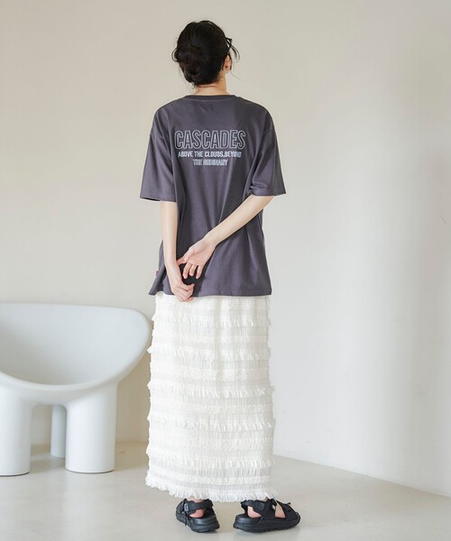 coen(コーエン)の「USAコットンカラーエンブロイダリーTシャツ(Tシャツ/カットソー・レディース・ダークグレー/オレンジ/ネイビー/オフホワイト・M/L)」の20枚目の写真