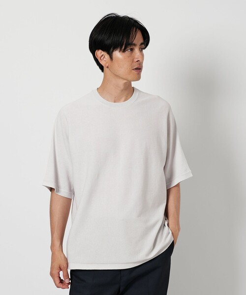 セール】ハイゲージ ドルマン クルーネック ニットTシャツ‐抗菌