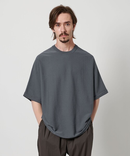 セール】ハイゲージ ドルマン クルーネック ニットTシャツ‐抗菌