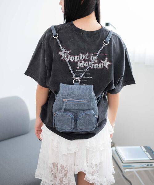 WEGO(ウィゴー)の「WEGO/フラップミニリュック(バックパック/リュック・レディース・ホワイト/ブルー系その他/ブラック・FREE)」の20枚目の写真