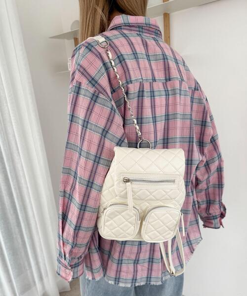WEGO(ウィゴー)の「WEGO/フラップミニリュック(バックパック/リュック・レディース・ホワイト/ブルー系その他/ブラック・FREE)」の11枚目の写真