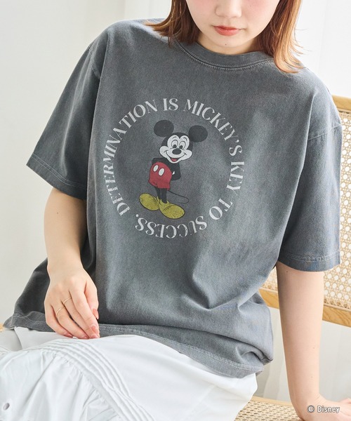 LAVEANGE(ラビアンジェ)の「ミッキー/プリントTシャツ(Tシャツ/カットソー・レディース・ホワイト/レッド/ブラック・4L/3L/LL/M/5L)」の1枚目の写真