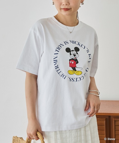 LAVEANGE(ラビアンジェ)の「ミッキー/プリントTシャツ(Tシャツ/カットソー・レディース・ホワイト/レッド/ブラック・4L/3L/LL/M/5L)」の4枚目の写真